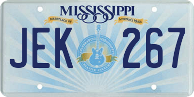 MS license plate JEK267