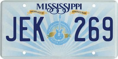 MS license plate JEK269