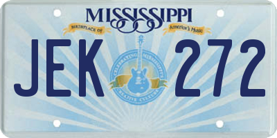 MS license plate JEK272