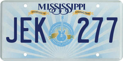 MS license plate JEK277