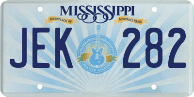 MS license plate JEK282