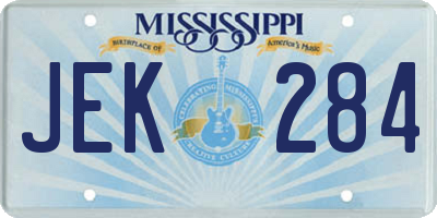 MS license plate JEK284