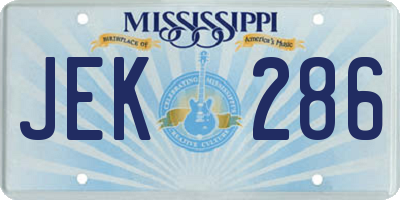 MS license plate JEK286