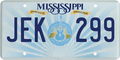 MS license plate JEK299