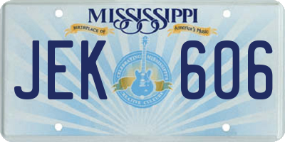 MS license plate JEK606