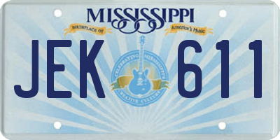 MS license plate JEK611