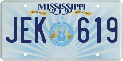 MS license plate JEK619