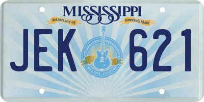 MS license plate JEK621