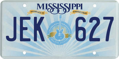 MS license plate JEK627