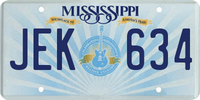 MS license plate JEK634