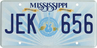 MS license plate JEK656