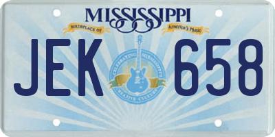 MS license plate JEK658