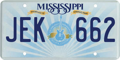 MS license plate JEK662