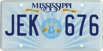 MS license plate JEK676