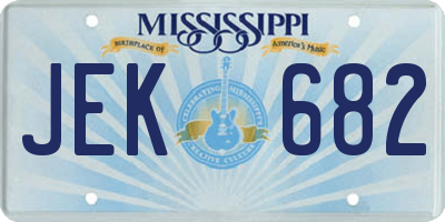 MS license plate JEK682