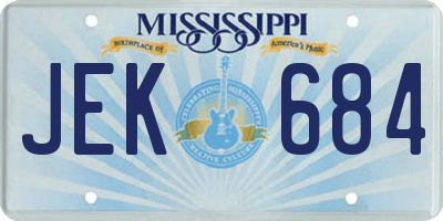 MS license plate JEK684