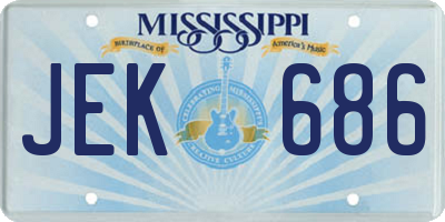 MS license plate JEK686