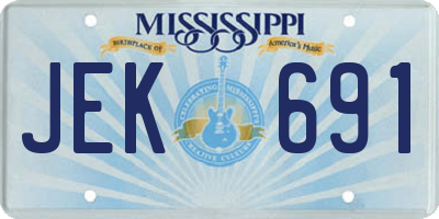 MS license plate JEK691