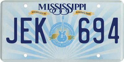 MS license plate JEK694