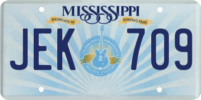 MS license plate JEK709