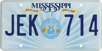MS license plate JEK714