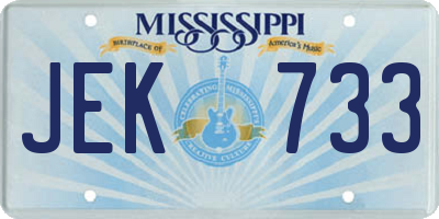 MS license plate JEK733