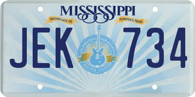 MS license plate JEK734
