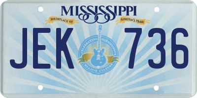 MS license plate JEK736