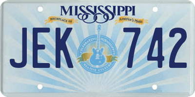 MS license plate JEK742