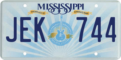 MS license plate JEK744