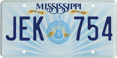 MS license plate JEK754