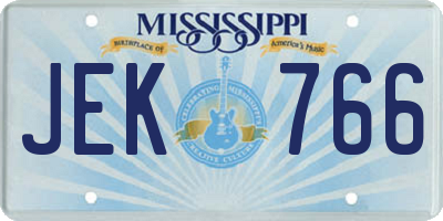 MS license plate JEK766