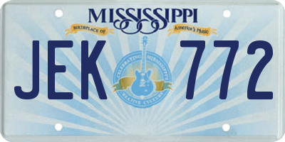 MS license plate JEK772