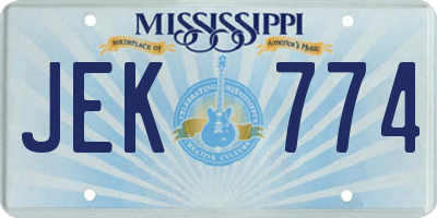 MS license plate JEK774