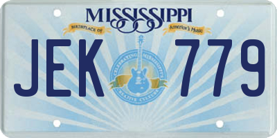 MS license plate JEK779