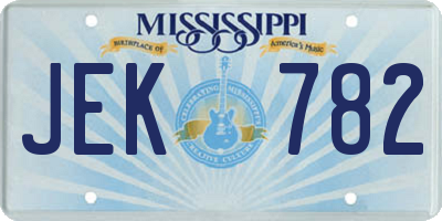 MS license plate JEK782