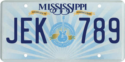 MS license plate JEK789