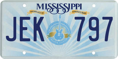 MS license plate JEK797