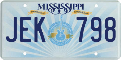 MS license plate JEK798