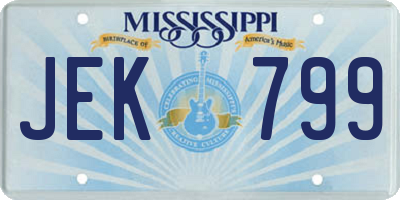 MS license plate JEK799
