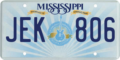 MS license plate JEK806