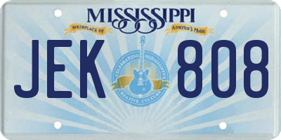 MS license plate JEK808