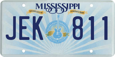 MS license plate JEK811