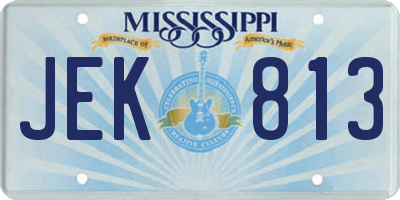 MS license plate JEK813