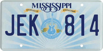 MS license plate JEK814
