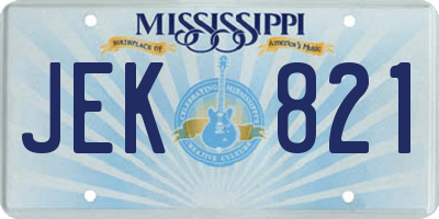 MS license plate JEK821