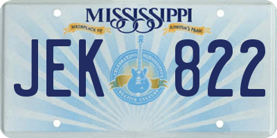 MS license plate JEK822