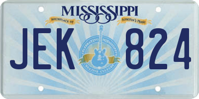 MS license plate JEK824