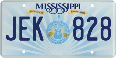 MS license plate JEK828