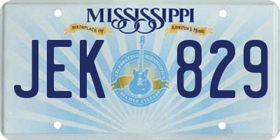 MS license plate JEK829